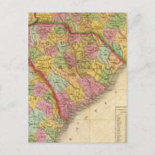 Karte Nord- und Südkarolina und Georgien