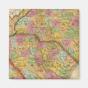 Karte Nord- und Südkarolina und Georgien Magnet