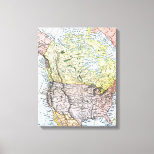 KARTE: NORDAMERIKA, 1890 LEINWANDDRUCK