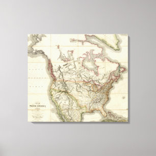 Karte Nordamerikas Leinwanddruck