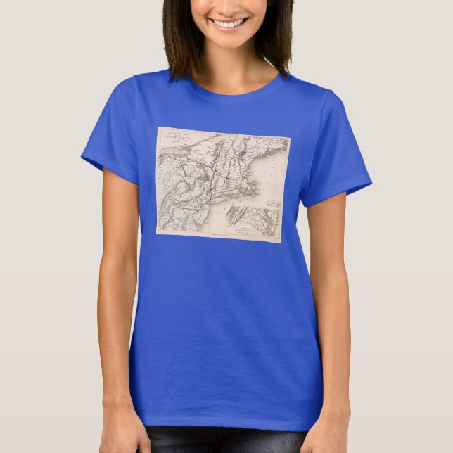 Karte: Nordosten der USA T-Shirt (Vorderseite)