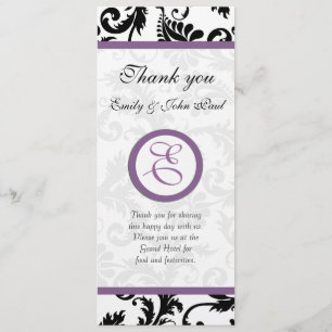 Karte Nr. 2 des Hochzeitsprogramms