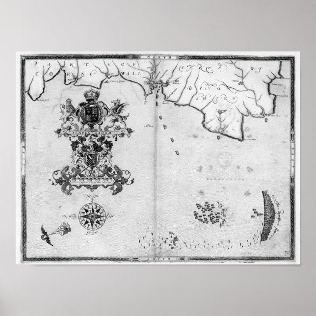 Karte Nr.4 Die Route der Armada-Flotte anzeigen Poster (Vorne)