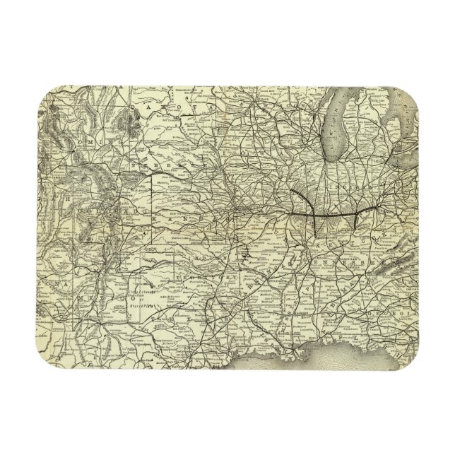 Karte Ohio und Mississippi Bahn Magnet (Horizontal)