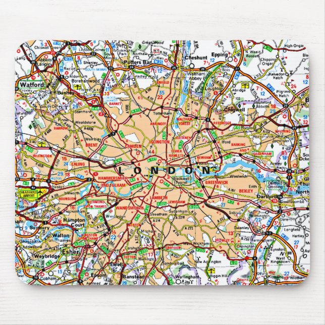 Karte ooof London England Mousepad (Vorne)
