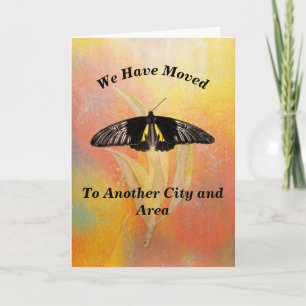 Karte Orange mit Schmetterling bewegend