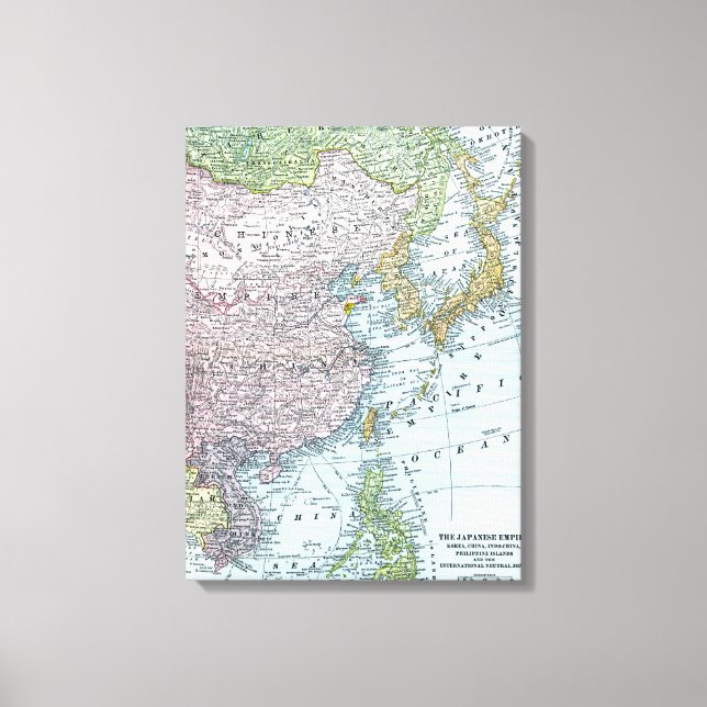 KARTE: OSTASIEN, 1907 LEINWANDDRUCK (Vorderseite)