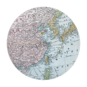 KARTE: OSTASIEN, 1907 SCHNEIDEBRETT