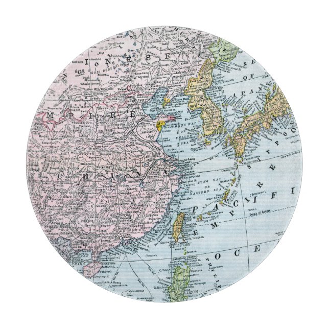 KARTE: OSTASIEN, 1907 SCHNEIDEBRETT (Vorderseite)