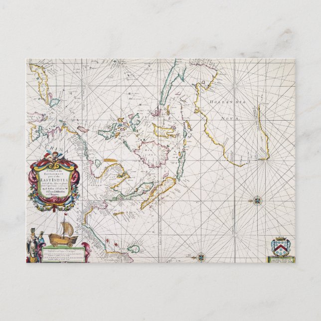KARTE: OSTINDIEN, 1670 POSTKARTE (Vorderseite)