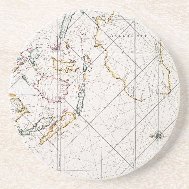 KARTE: OSTinseln, 1670 Getränkeuntersetzer (Vorne)