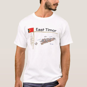 Karte Osttimor + Flagge + T - Shirt