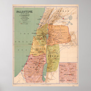 Karte Palästinas in der Zeit Christi (bis 70 n. Ch Poster