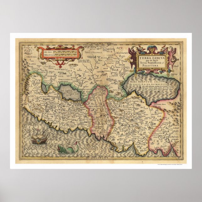 Karte Palästinas und seiner Umgebung 1710 Poster (Vorne)