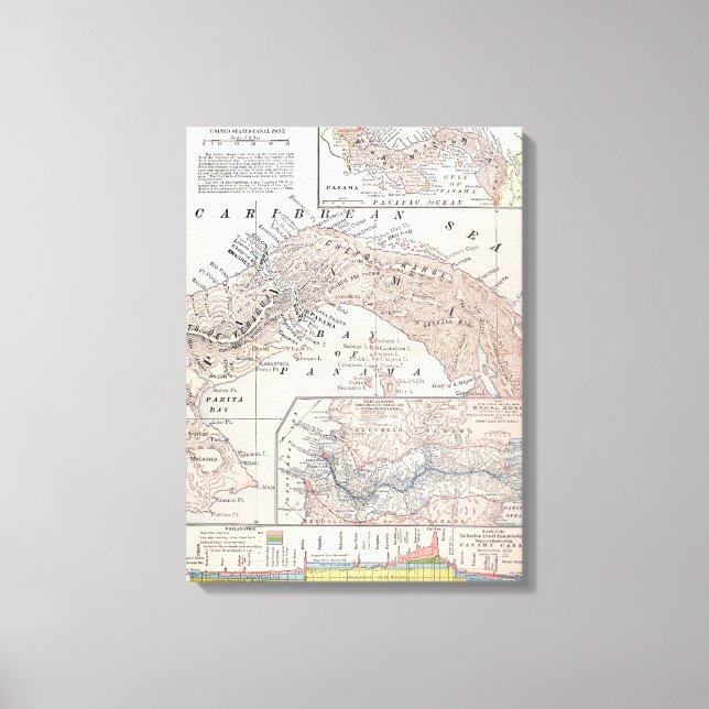 KARTE: PANAMA, 1907 LEINWANDDRUCK (Vorderseite)