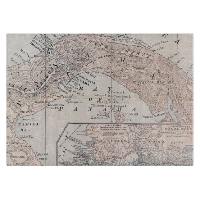 KARTE: PANAMA, 1907 SCHNEIDEBRETT (Vorderseite)