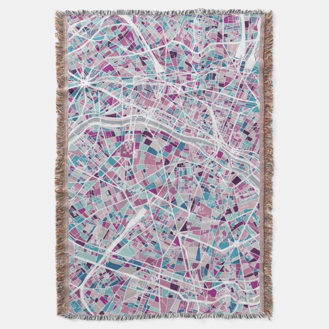 Karte Paris Frankreich Decke (Vorderseite Vertikal)
