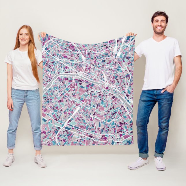 Karte Paris Frankreich Fleecedecke (Beispiel)