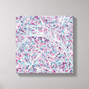 Karte Paris Frankreich Leinwanddruck