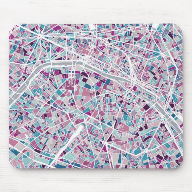Karte Paris Frankreich Mousepad (Vorne)
