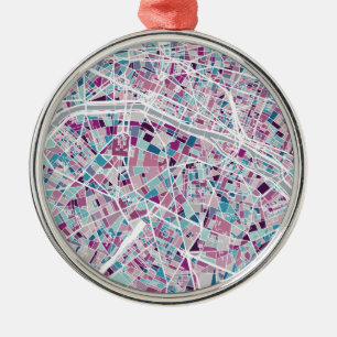 Karte Paris Frankreich Ornament Aus Metall