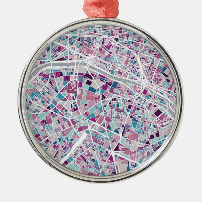 Karte Paris Frankreich Ornament Aus Metall (Vorne)