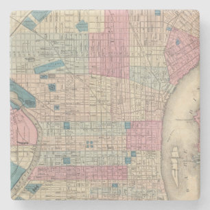 Karte Philadelphias, Pennsylvania Steinuntersetzer