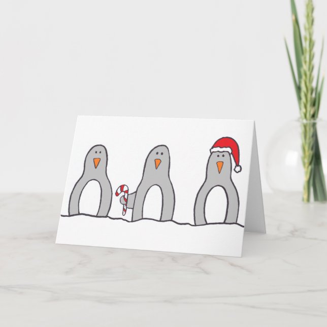 Karte "Pinguin Trio" (Vorderseite)