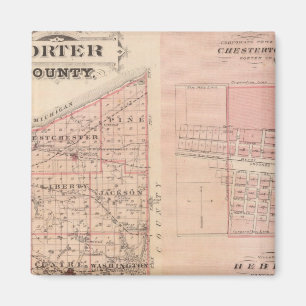 Karte Porter Landkreis mit Chesterton, Hebron Magnet