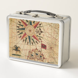 Karte Portolan Diagramm-  von Kairo, Ägypten Metall Brotdose