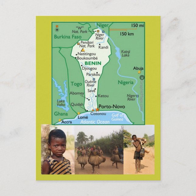 Karte Postkarte von Benin (Vorderseite)