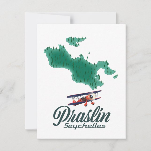Karte Praslin Seychelles (Vorderseite)