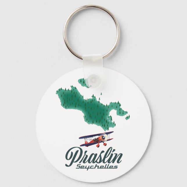 Karte Praslin Seychelles Schlüsselanhänger (Vorderseite)