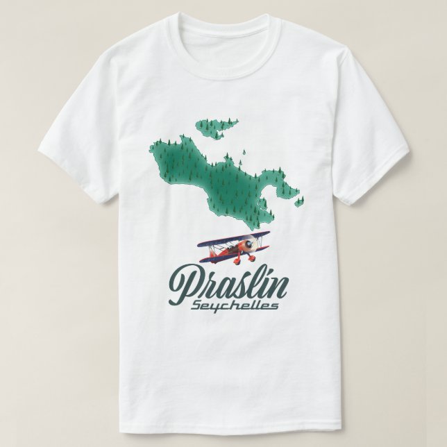 Karte Praslin Seychelles T-Shirt (Design vorne)