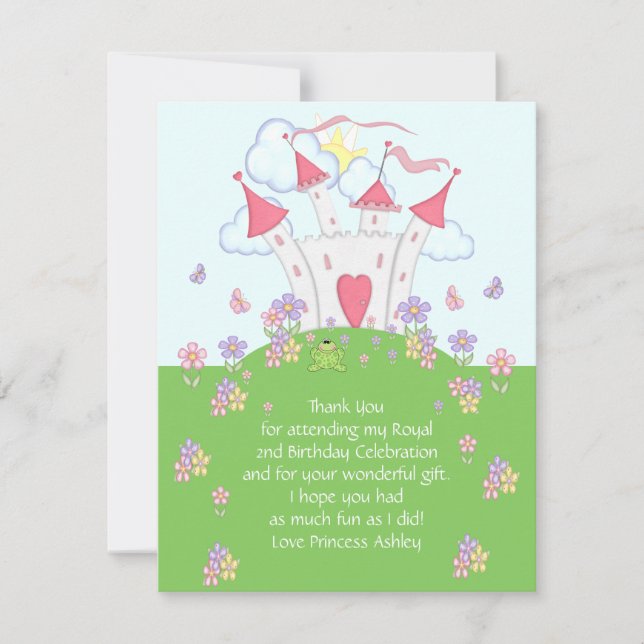 Karte Prinzessin-Castle Thank You Flat (Vorderseite)