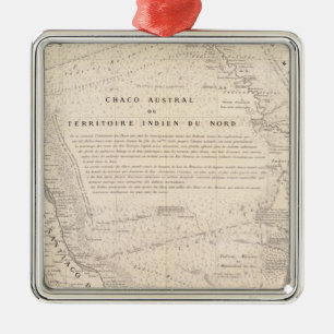 Karte, Provinz von Santiago del Estero Silbernes Ornament