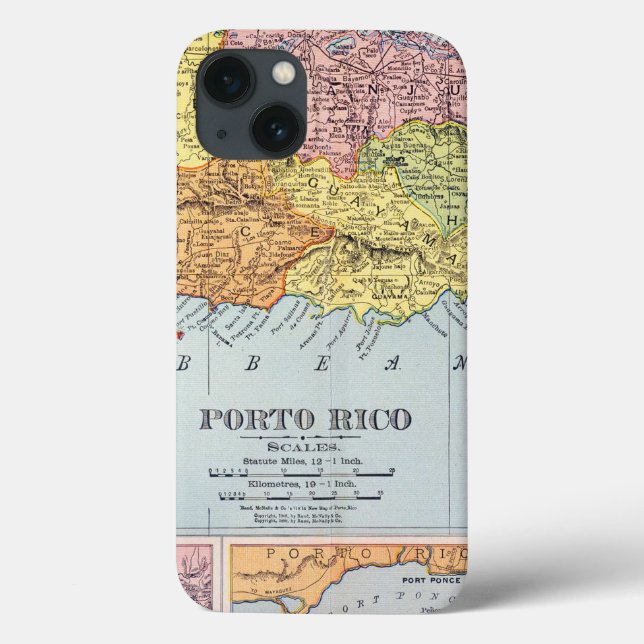 KARTE: PUERTO RICO, 1900 Case-Mate iPhone HÜLLE (Rückseite)