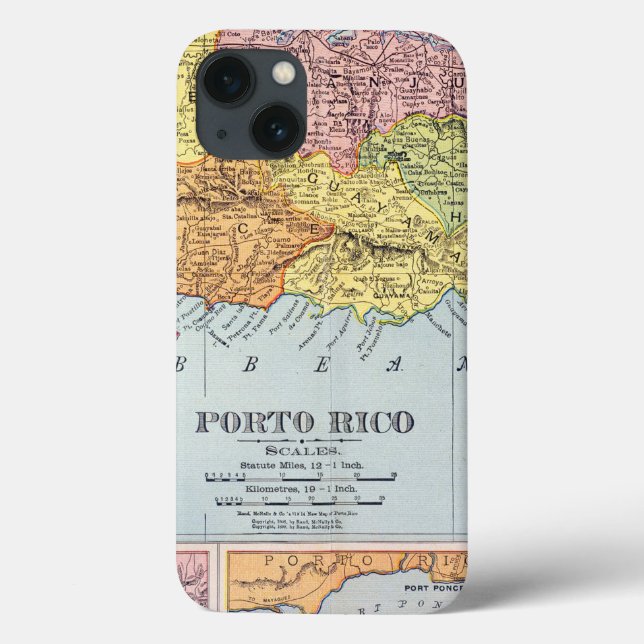 KARTE: PUERTO RICO, 1900 Case-Mate iPhone HÜLLE (Rückseite)