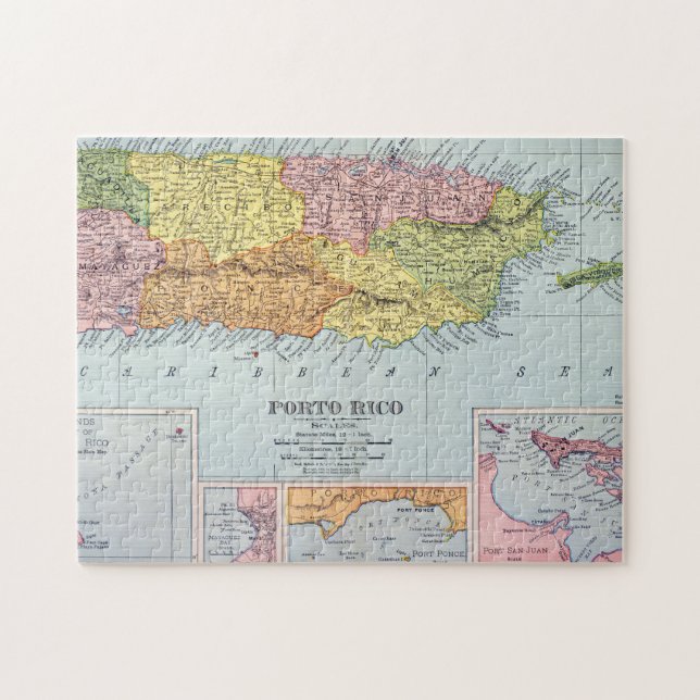 KARTE: PUERTO RICO, 1900 PUZZLE (Horizontal)