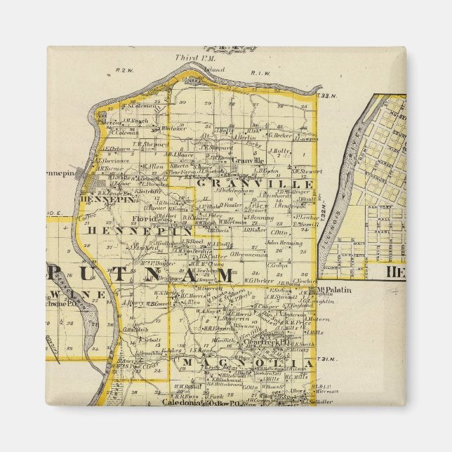 Karte Putnam und östlicher Teil der Landkreise von Magnet (Vorne)