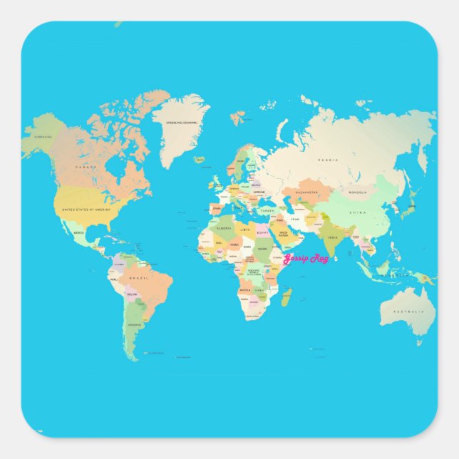 Karte Quadratischer Aufkleber (Vorderseite)