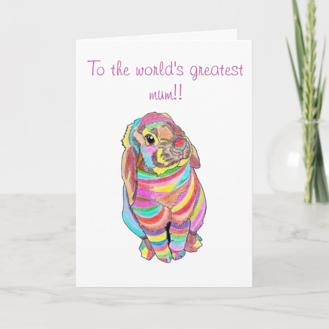 Karte Rainbowbunny Mutter Tages (Vorderseite)