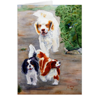 Karte - Reisende - Clumber Spaniel und Cavaliers