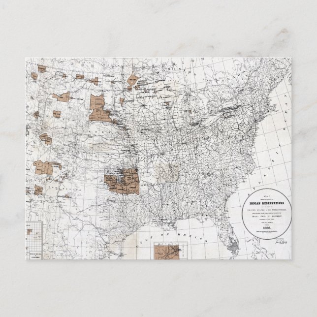 KARTE: RESERVIERUNGEN, 1888 POSTKARTE (Vorderseite)