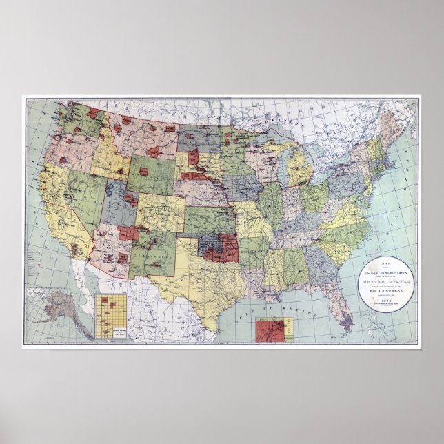 KARTE: RESERVIERUNGEN, 1892 POSTER (Vorne)