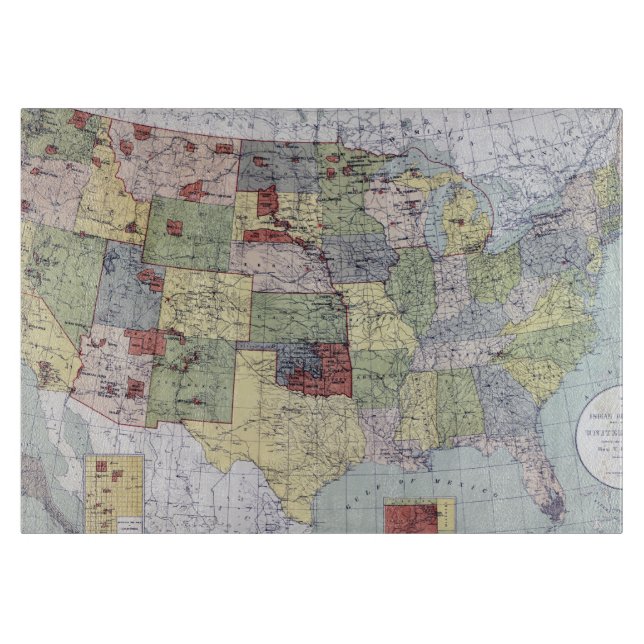 KARTE: RESERVIERUNGEN, 1892 SCHNEIDEBRETT (Vorderseite)