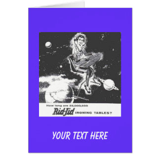 Karte - Retro Fünfzigerjahre Bügelbrett-Anzeige