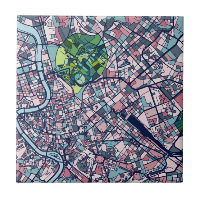 Karte Roms Italien Fliese (Vorderseite)