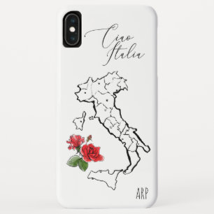 *~* Karte Rote Rose Green Leaf Ciao Italia Italien Case-Mate iPhone Hülle