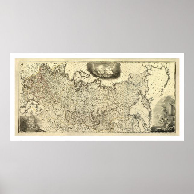 Karte Russlands 1786 Poster (Vorne)